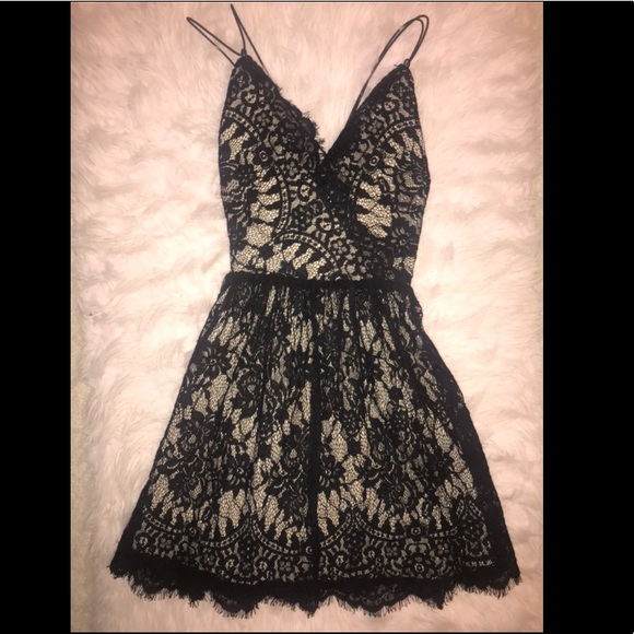 Tobi Black Lace Skater Dress XS - Picture 3 of 6